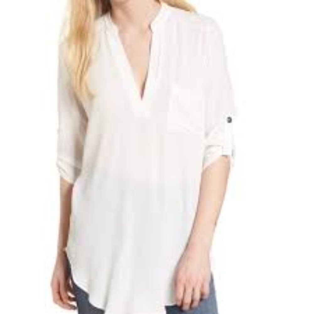 Lush Henley Tunic Blouse - Picture 1 of 6